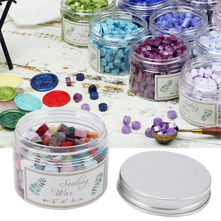 200Pcs Wax Seal Beads DIY Bottled Octagonal Sealing Wax Particles for Stamp Sealing