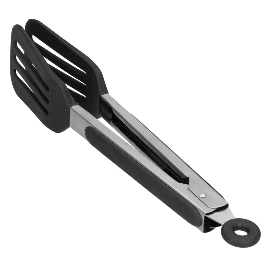 Stainless Steel Silicone Steak Clamp Foldable Barbecue Baking Tongs for BBQ Kitchen