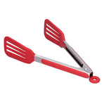 Stainless Steel Silicone Steak Clamp Foldable Barbecue Baking Tongs for BBQ Kitchen 9po rouge