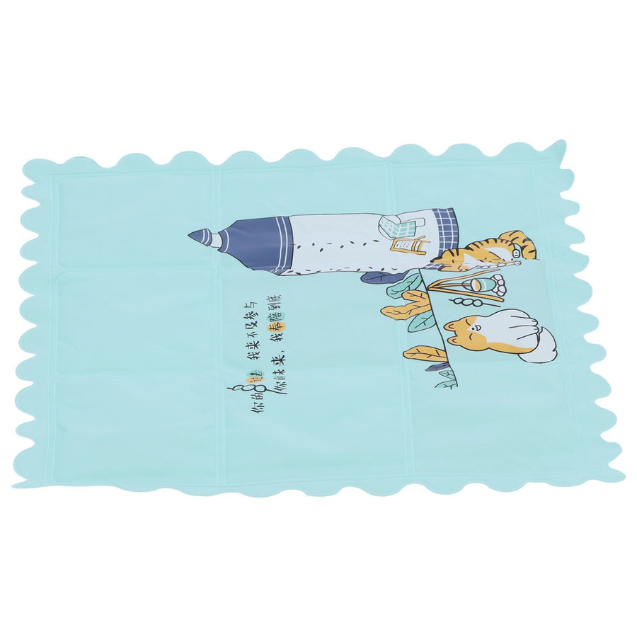 Cooling Mat Clean and Hygienic Breathable Cartoon Cooling Seats Cushion for Summer Home DormitoryGreen