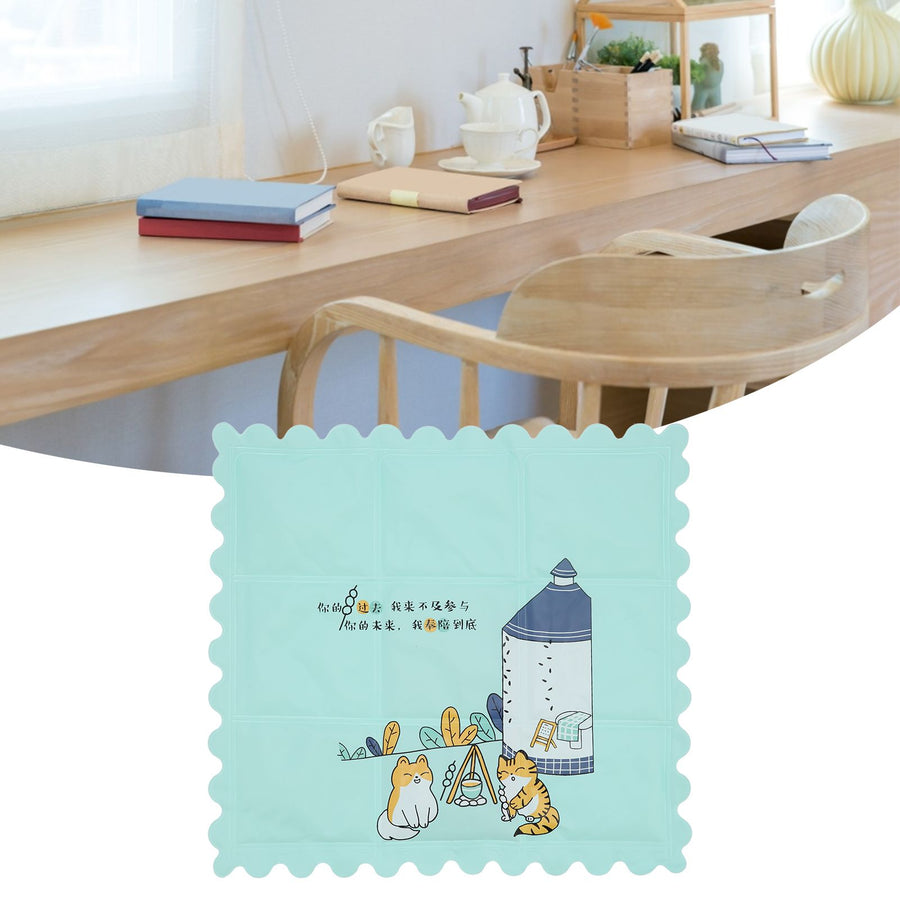 Cooling Mat Clean and Hygienic Breathable Cartoon Cooling Seats Cushion for Summer Home DormitoryGreen