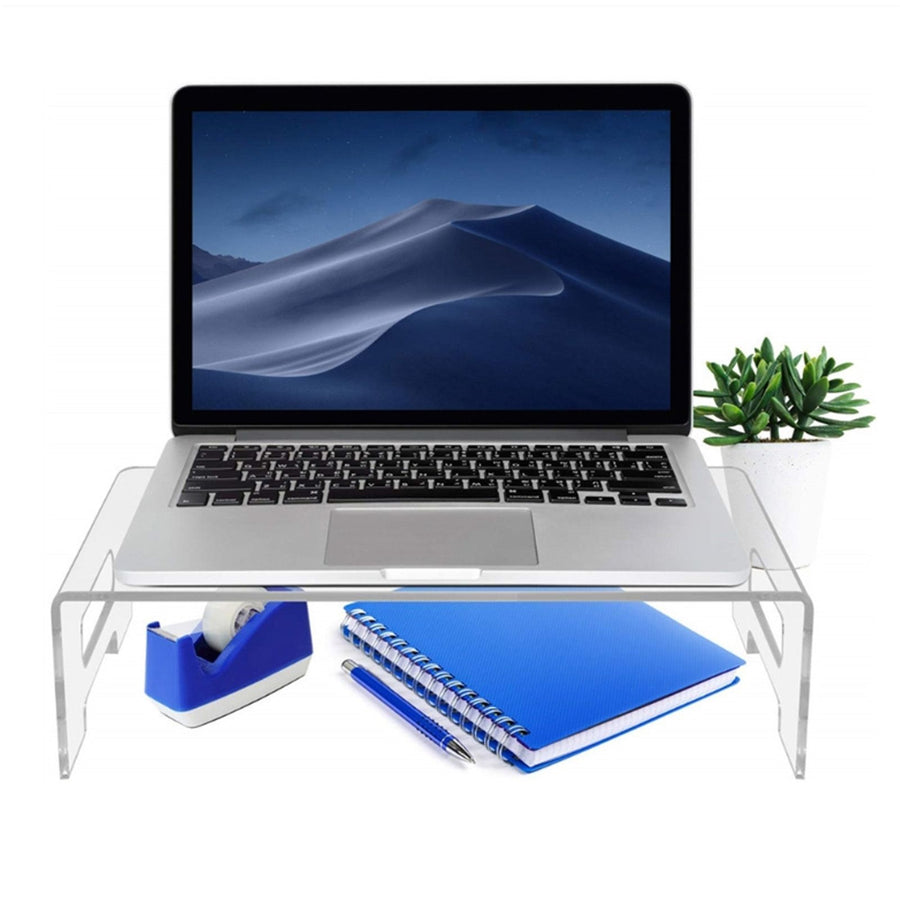 Monitor Stand Acrylic Transparent Durable Multifunctional EyeProtection Desk Stand for School Office Home