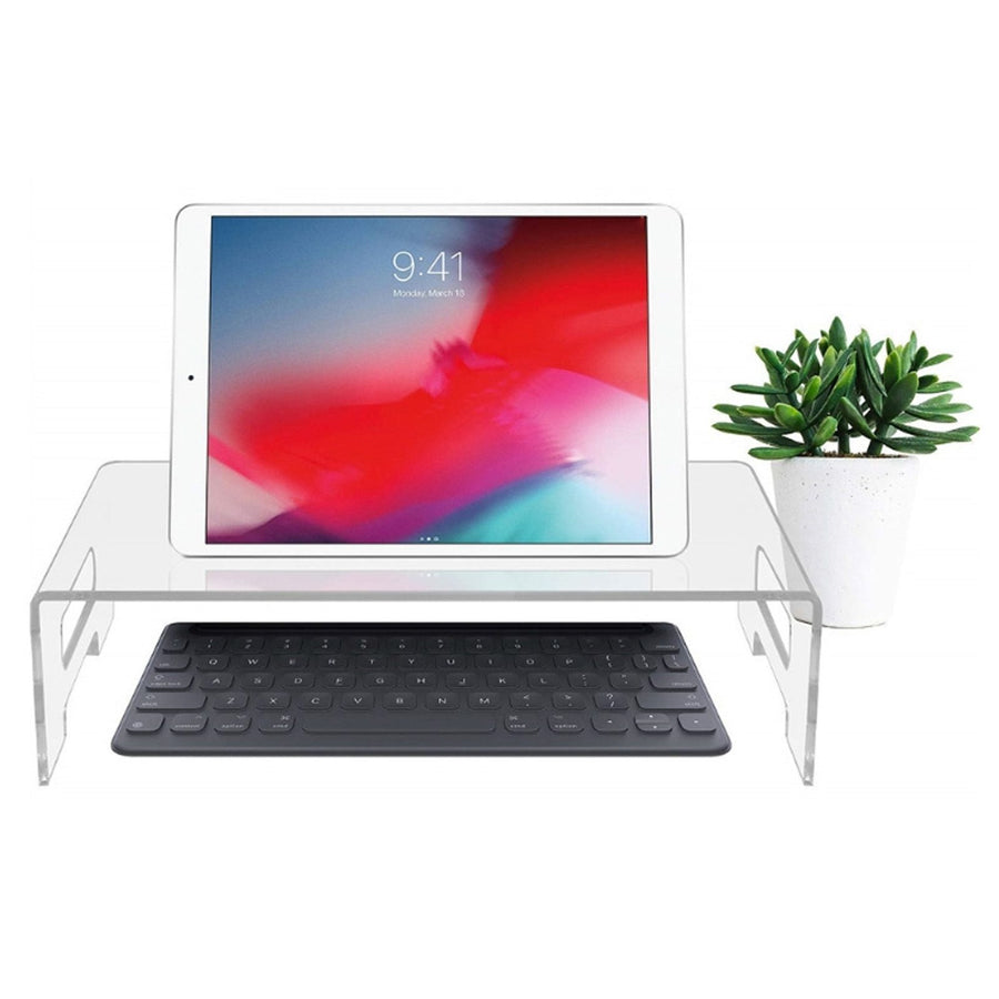 Monitor Stand Acrylic Transparent Durable Multifunctional EyeProtection Desk Stand for School Office Home