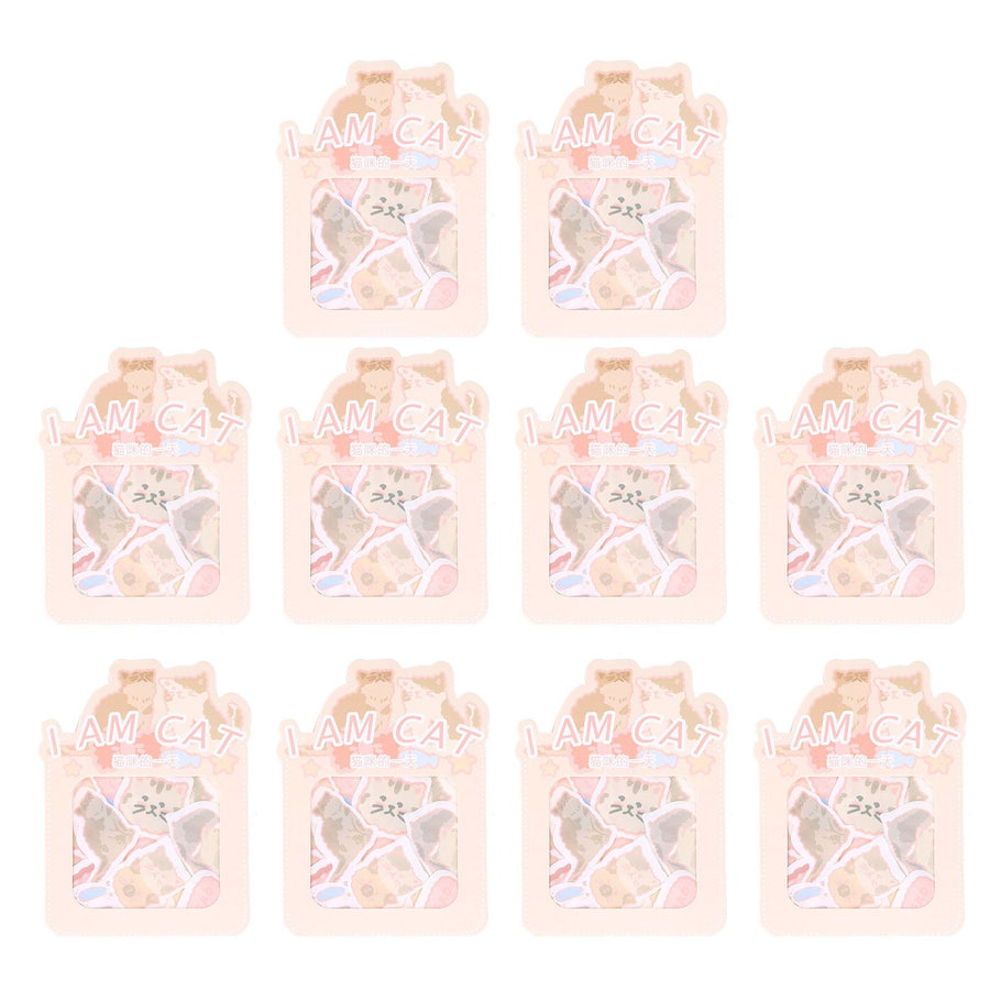 Sticker 10PCS EcoFriendly Paper Material Waterproof Dustproof Easy to Tear Stickers for Laptops Skateboards Suitcases Cars(Cat )