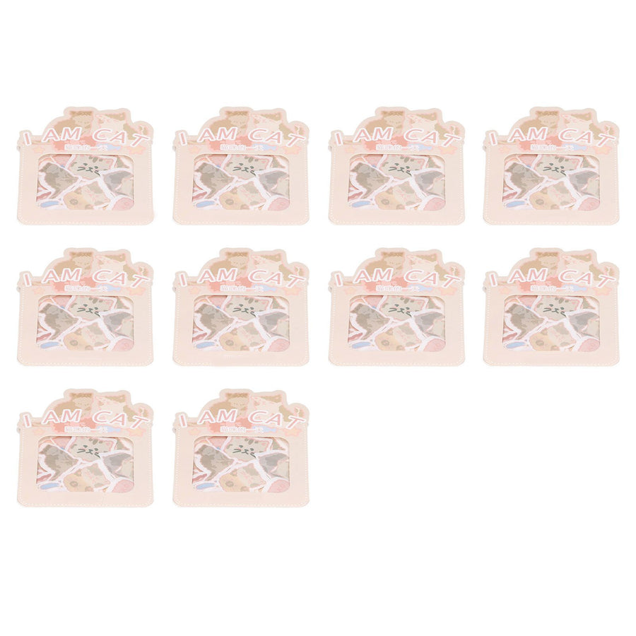 Sticker 10PCS EcoFriendly Paper Material Waterproof Dustproof Easy to Tear Stickers for Laptops Skateboards Suitcases Cars(Cat )