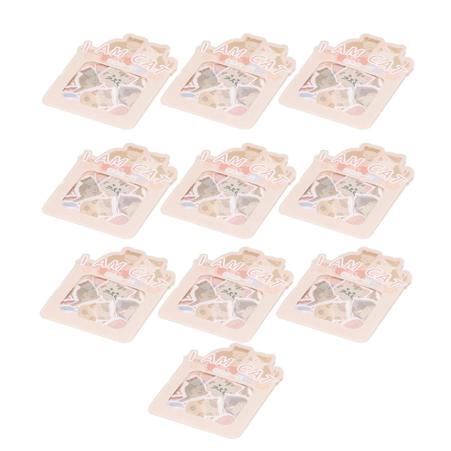 Sticker 10PCS EcoFriendly Paper Material Waterproof Dustproof Easy to Tear Stickers for Laptops Skateboards Suitcases Cars(Cat )