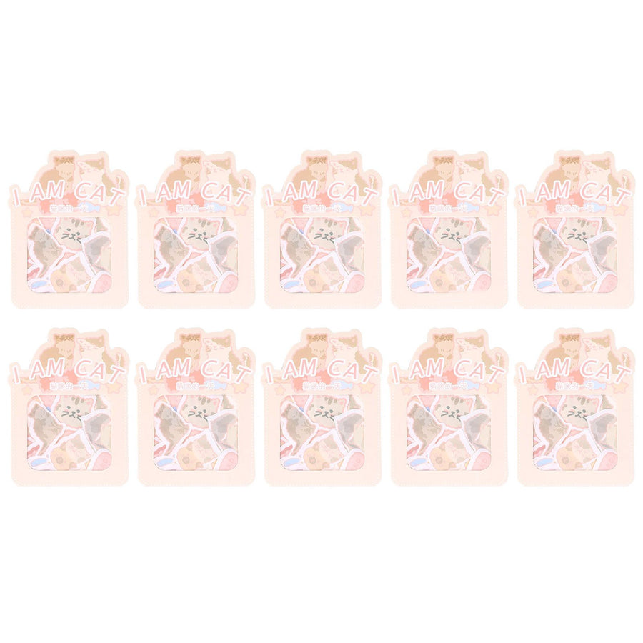 Sticker 10PCS EcoFriendly Paper Material Waterproof Dustproof Easy to Tear Stickers for Laptops Skateboards Suitcases Cars(Cat )