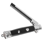 Man's Spring Pocket Oil Hair Comb Folding Automatic Push Button Hair Brush Hairdressing Comb