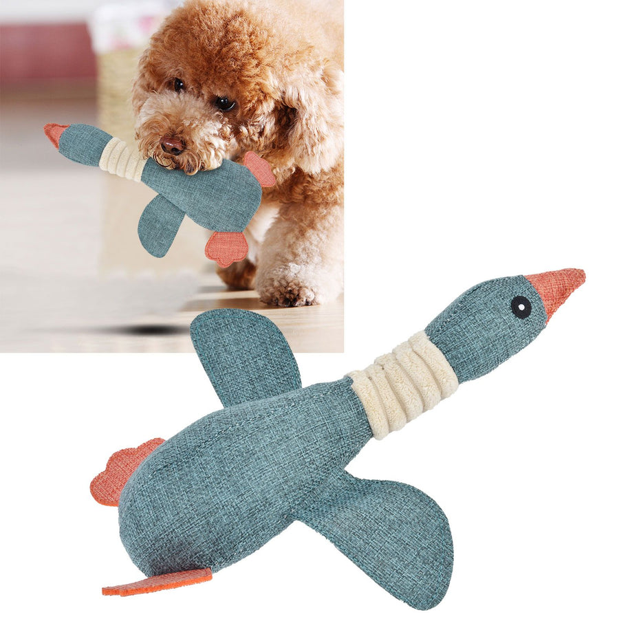 Pet Dog Toy Cute Duck Shape Biting Chewing Teeth Cleaning Toy Training Accessory 30cmBlue