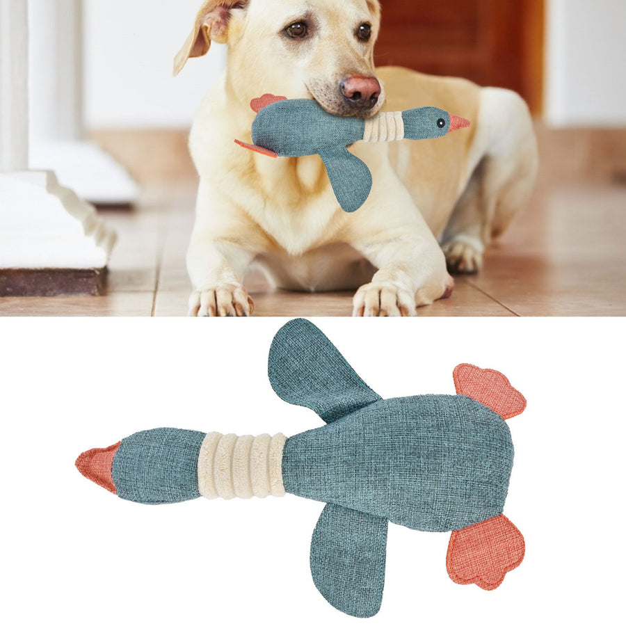 Pet Dog Toy Cute Duck Shape Biting Chewing Teeth Cleaning Toy Training Accessory 30cmBlue