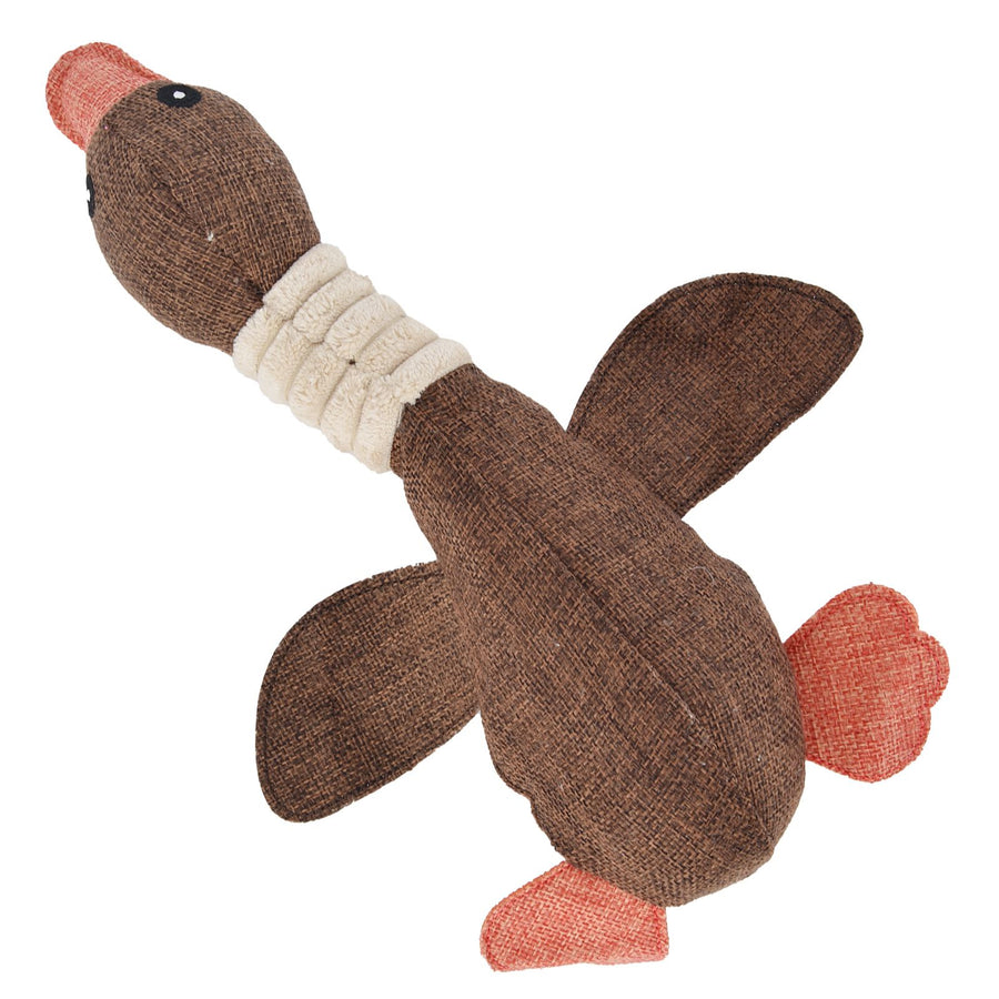 Pet Dog Toy Cute Duck Shape Biting Chewing Teeth Cleaning Toy Training Accessory 30cmBrown