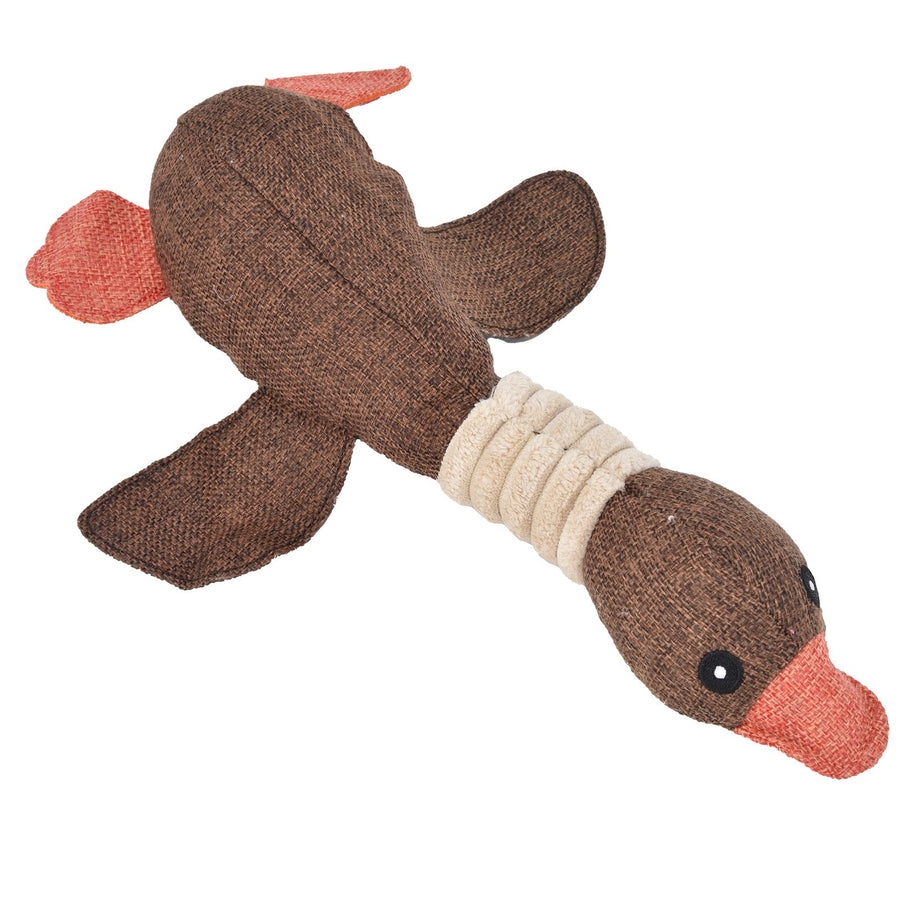 Pet Dog Toy Cute Duck Shape Biting Chewing Teeth Cleaning Toy Training Accessory 30cmBrown