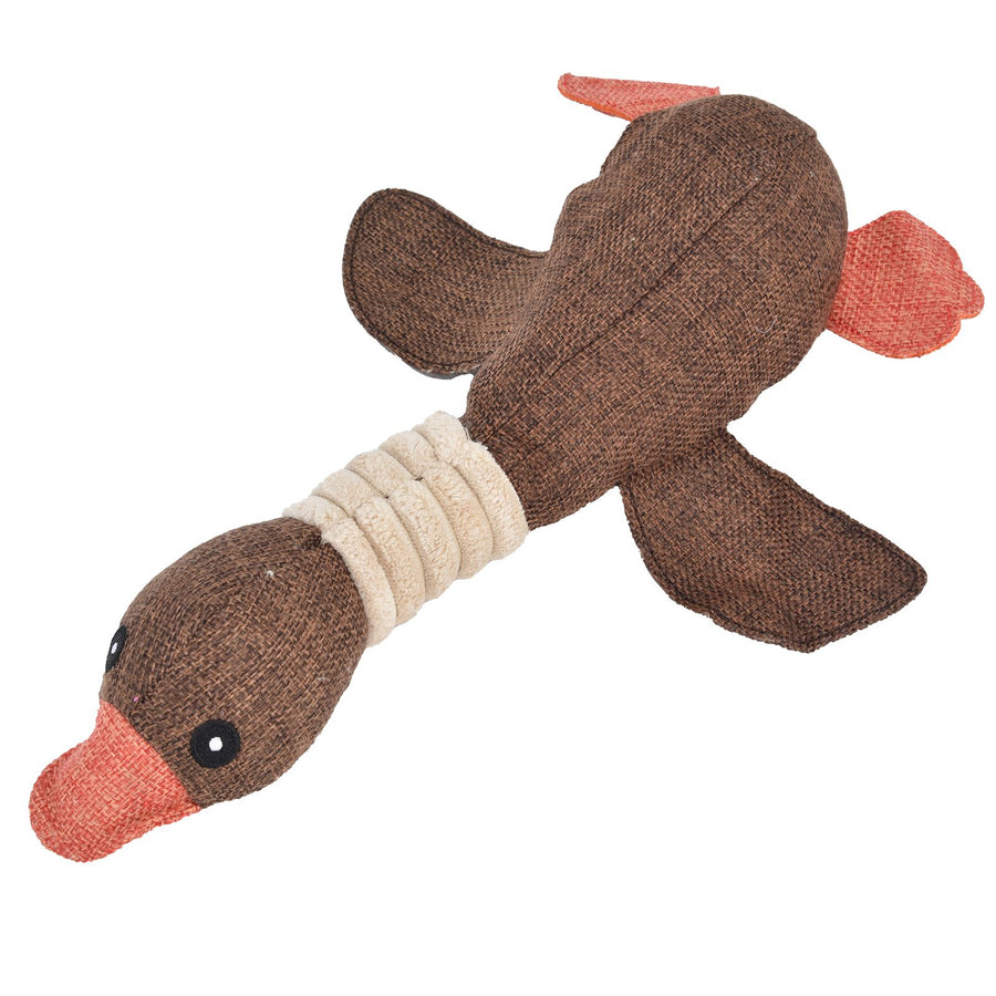 Pet Dog Toy Cute Duck Shape Biting Chewing Teeth Cleaning Toy Training Accessory 30cmBrown
