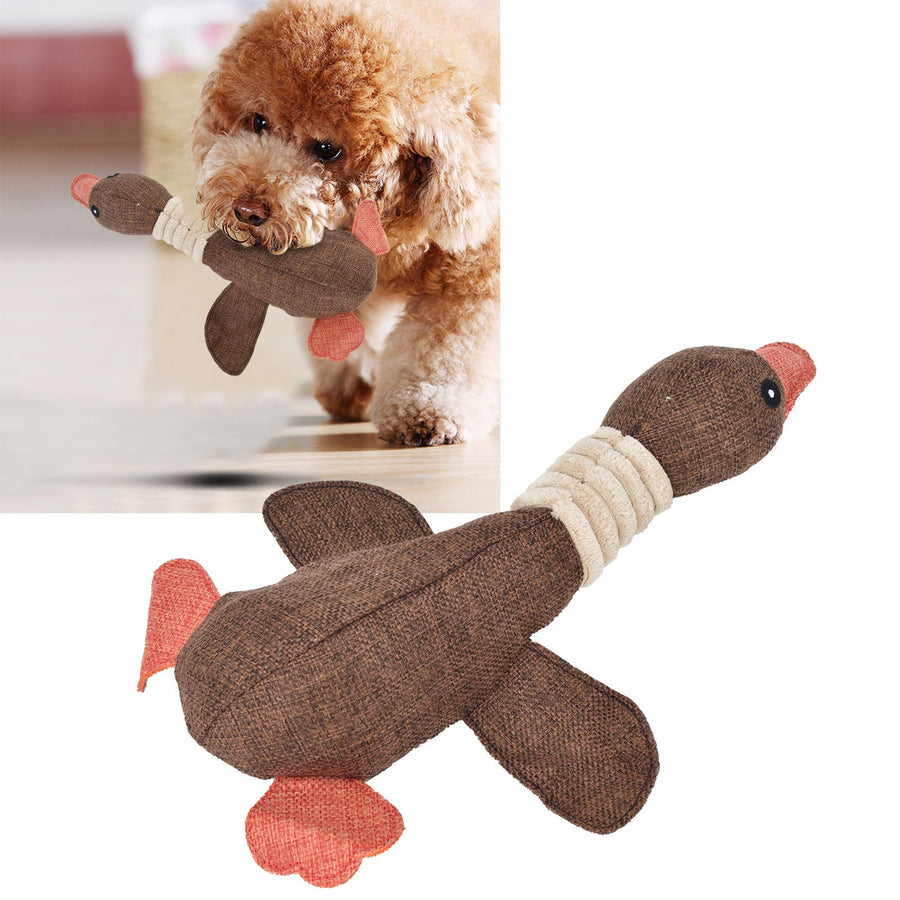 Pet Dog Toy Cute Duck Shape Biting Chewing Teeth Cleaning Toy Training Accessory 30cmBrown