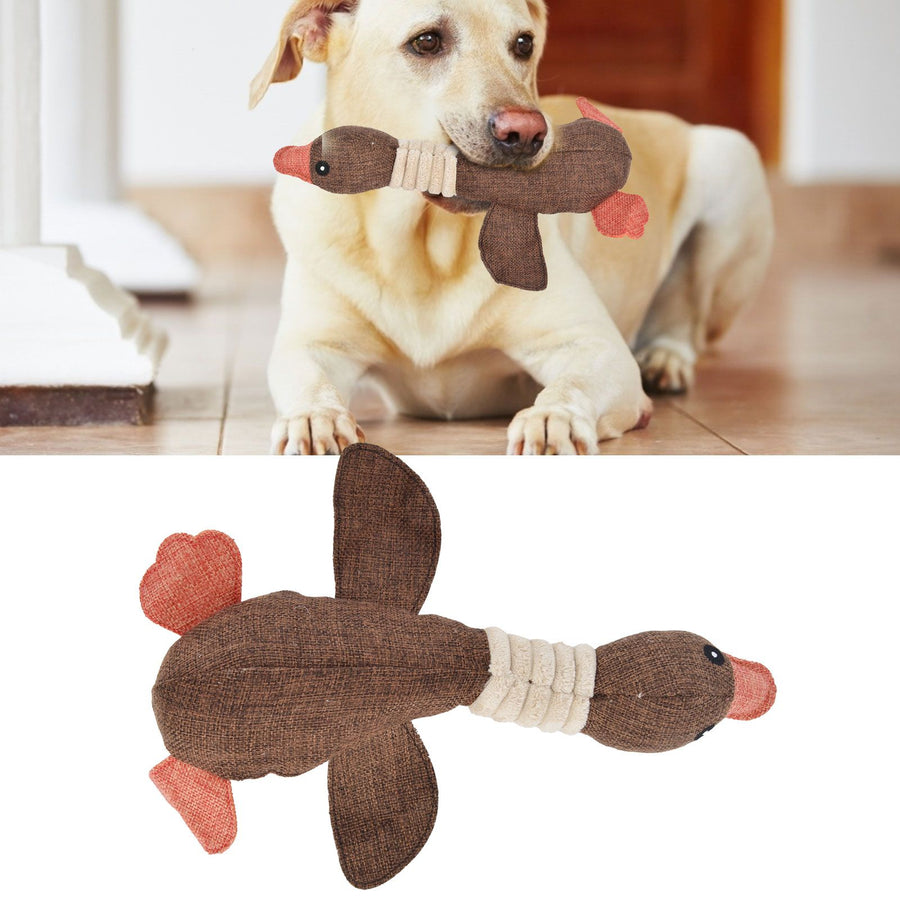 Pet Dog Toy Cute Duck Shape Biting Chewing Teeth Cleaning Toy Training Accessory 30cmBrown