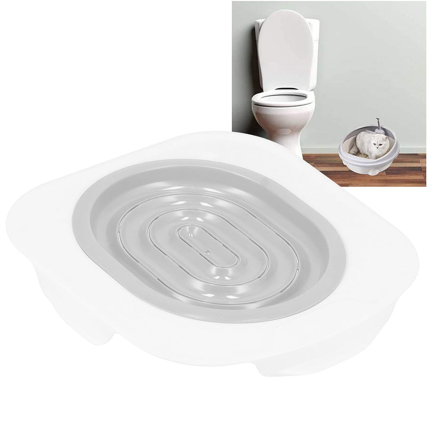 Cat Toilet Trainer Cat Litter Box Toilet Mat Pet Cat Toilet Training Kit Pet SuppliesGrey 1 Tray