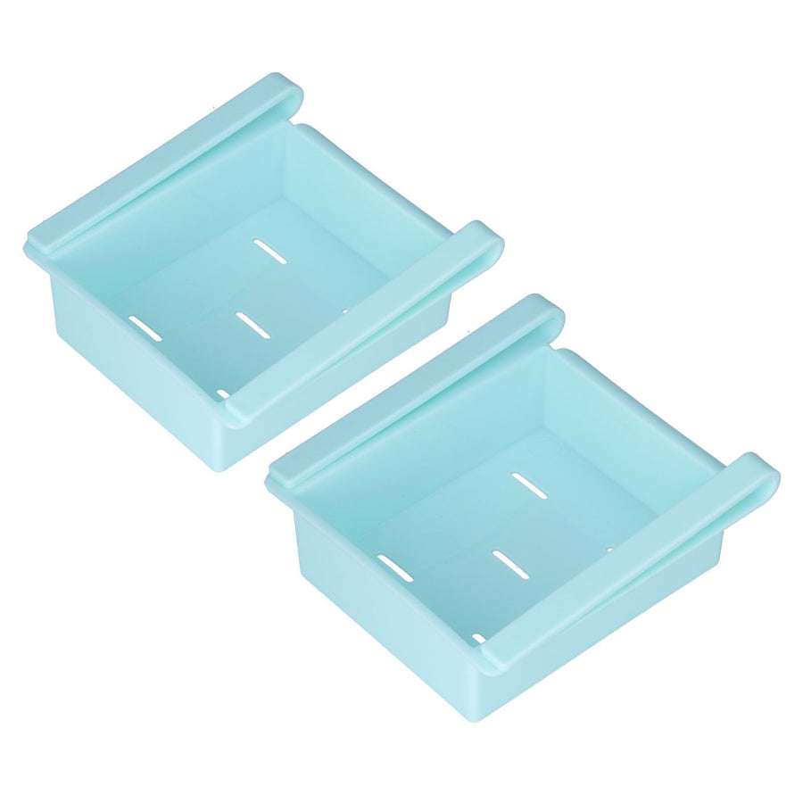 2PCS Refrigerator Organizer 5 Vents Ventilation and Drainage Integrated Handle Refrigerator Storage Rack