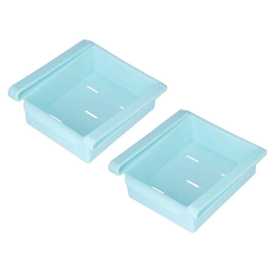 2PCS Refrigerator Organizer 5 Vents Ventilation and Drainage Integrated Handle Refrigerator Storage Rack