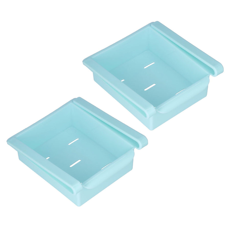 2PCS Refrigerator Organizer 5 Vents Ventilation and Drainage Integrated Handle Refrigerator Storage Rack