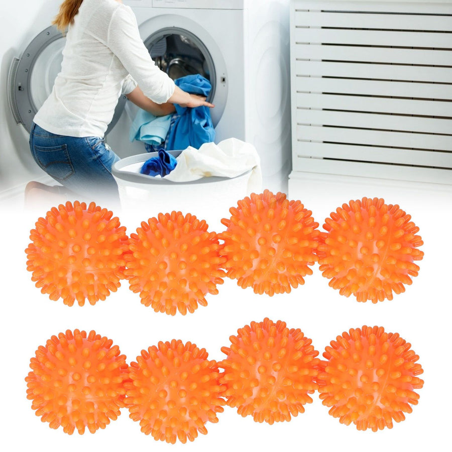 8PCS Laundry Washing Ball Reusable Clothes Drying Washing Ball for Clothes Dryer Orange