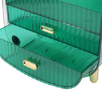 Beauty Organizer Home Dormitory Dresser Storage Case Facial Mask Lipstick Lid Drawers Commodity Shelf Green