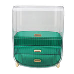 Beauty Organizer Home Dormitory Dresser Storage Case Facial Mask Lipstick Lid Drawers Commodity Shelf Green