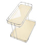 Desktop Storage Rack Iron Acrylic 2 Tier Thickened Multifunctional Countertop Shelf Organizer for Bedroom Kitchen Bathroom Cream White