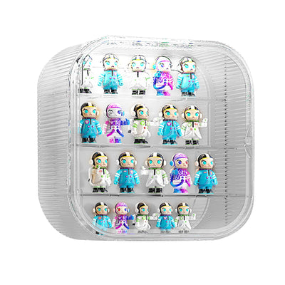 Display Case Clear Wall Hanging 3 Tiers Acrylic Dust Proof Show Display Box for Figures Doll Toys