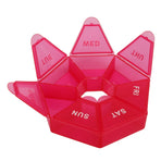 2Pcs 2 Times A Day Weekly Medicine Organizer Box 7 Day Medicine Organizer Small Container Holder Dispenser Red