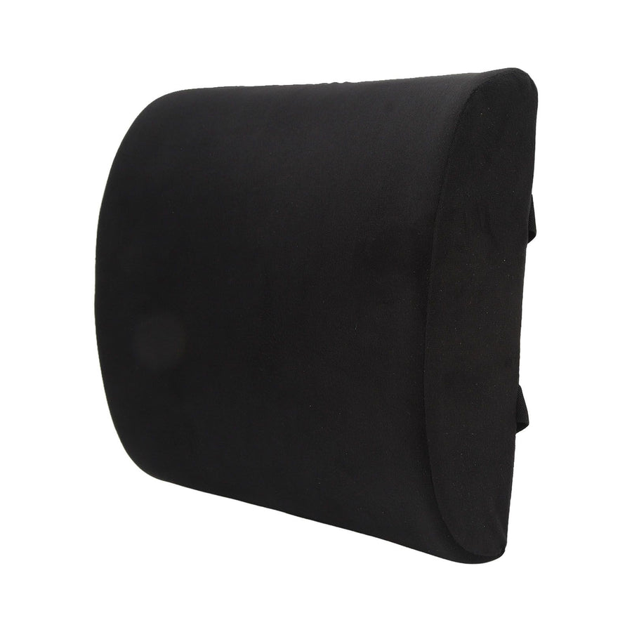 Seat Cushion and Lumbar Support Pillow Black Suede Memory Foam Reduce Tailbone Pressure Chair Pads for Office Car