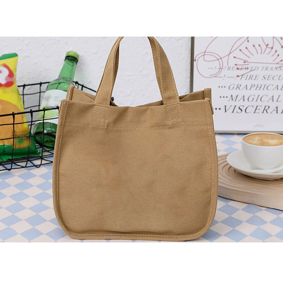 Lunch Bag Canvas Large Capacity Stylish Multifunctional Practical Comfortable Handle Mommy Bag for Outdoor Camping Companies School Khaki