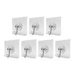 7PCS Adhesive Wall Hook Hole Free Transparent Self Adhesive Towel Coat Hook for Bathroom Door Back
