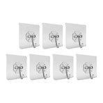 7PCS Adhesive Wall Hook Hole Free Transparent Self Adhesive Towel Coat Hook for Bathroom Door Back