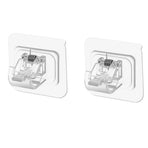 2Pcs Curtain Rod Holder Self Adhesive Transparent Sturdy ABS Adjustable Curtain Pole Bracket for House Office Fixing