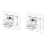 2Pcs Curtain Rod Holder Self Adhesive Transparent Sturdy ABS Adjustable Curtain Pole Bracket for House Office Fixing