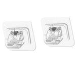 2Pcs Curtain Rod Holder Self Adhesive Transparent Sturdy ABS Adjustable Curtain Pole Bracket for House Office Fixing