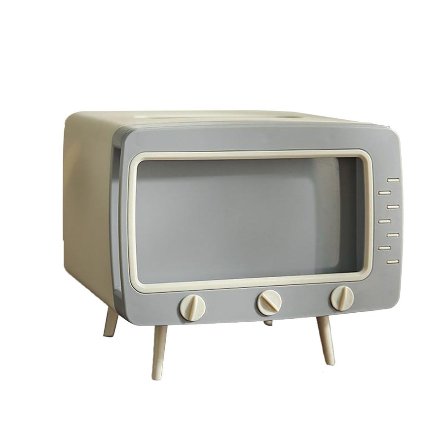 TV Shaped Tissue Box Multifunctional Fashionable Cute Napkin Box Desktop Decoration for Room Bathroom Kitchen Dining White