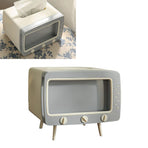 TV Shaped Tissue Box Multifunctional Fashionable Cute Napkin Box Desktop Decoration for Room Bathroom Kitchen Dining White