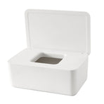 Wipes Contanier Waterproof White Wide Opening Lid Design Strong PP Tissue Paper Box for Office Bedroom Living Room