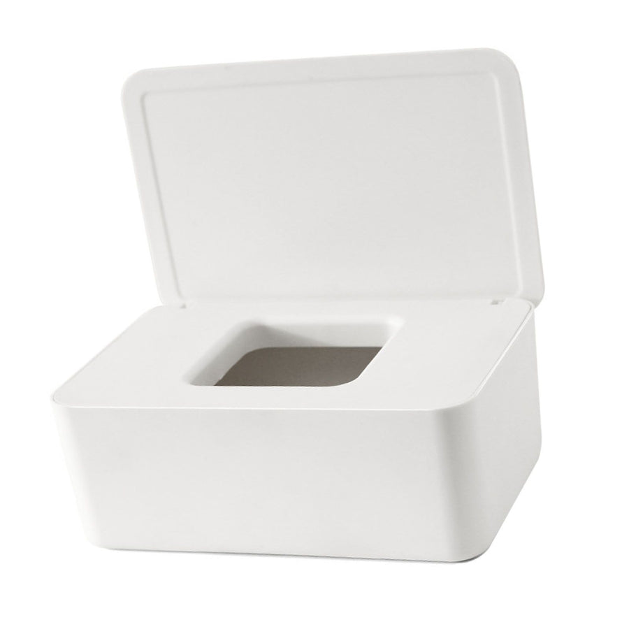 Wipes Contanier Waterproof White Wide Opening Lid Design Strong PP Tissue Paper Box for Office Bedroom Living Room