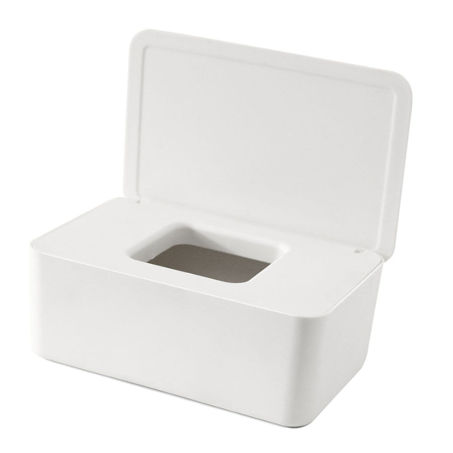 Wipes Contanier Waterproof White Wide Opening Lid Design Strong PP Tissue Paper Box for Office Bedroom Living Room
