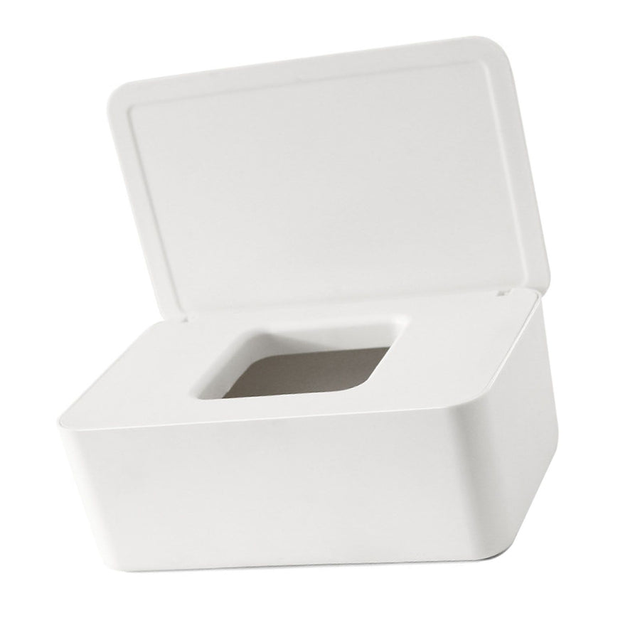 Wipes Contanier Waterproof White Wide Opening Lid Design Strong PP Tissue Paper Box for Office Bedroom Living Room
