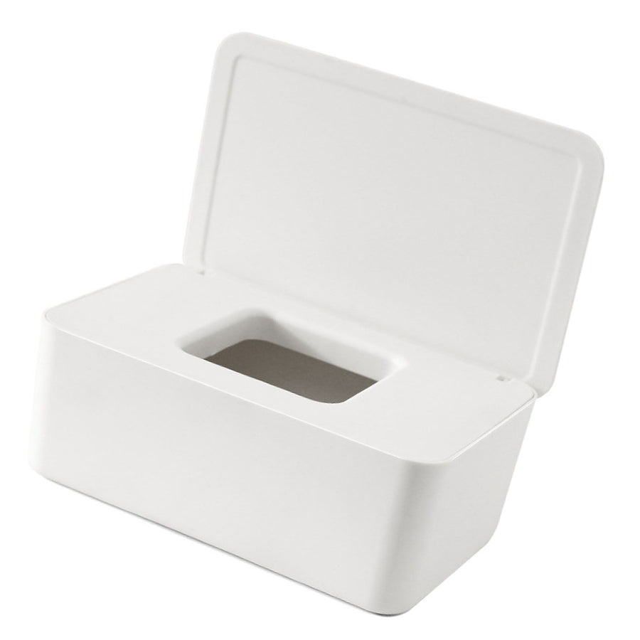 Wipes Contanier Waterproof White Wide Opening Lid Design Strong PP Tissue Paper Box for Office Bedroom Living Room