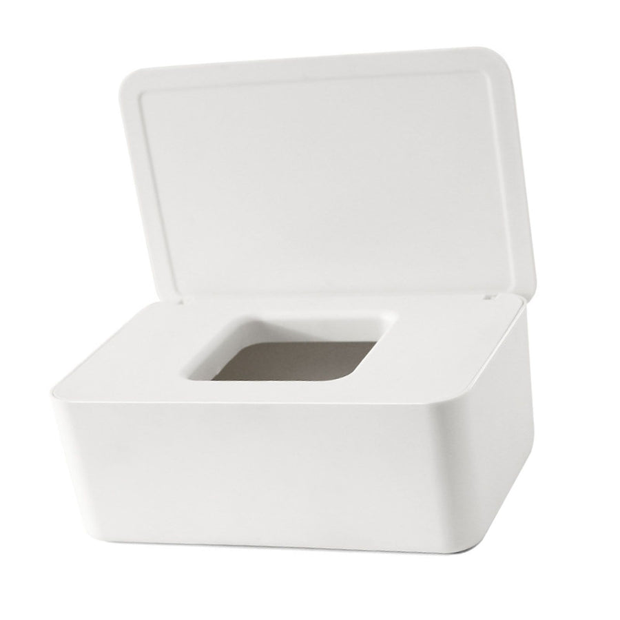 Wipes Contanier Waterproof White Wide Opening Lid Design Strong PP Tissue Paper Box for Office Bedroom Living Room