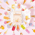 Ice Cream Stickers Self Adhesive DIY Decorative Ice Cream Decal for Envelope Card Making