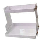 Desktop Storage Rack Double Layer Space Saving Multifunctional Desk Organizer for Dormitory Office White