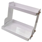 Desktop Storage Rack Double Layer Space Saving Multifunctional Desk Organizer for Dormitory Office White