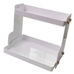 Desktop Storage Rack Double Layer Space Saving Multifunctional Desk Organizer for Dormitory Office White
