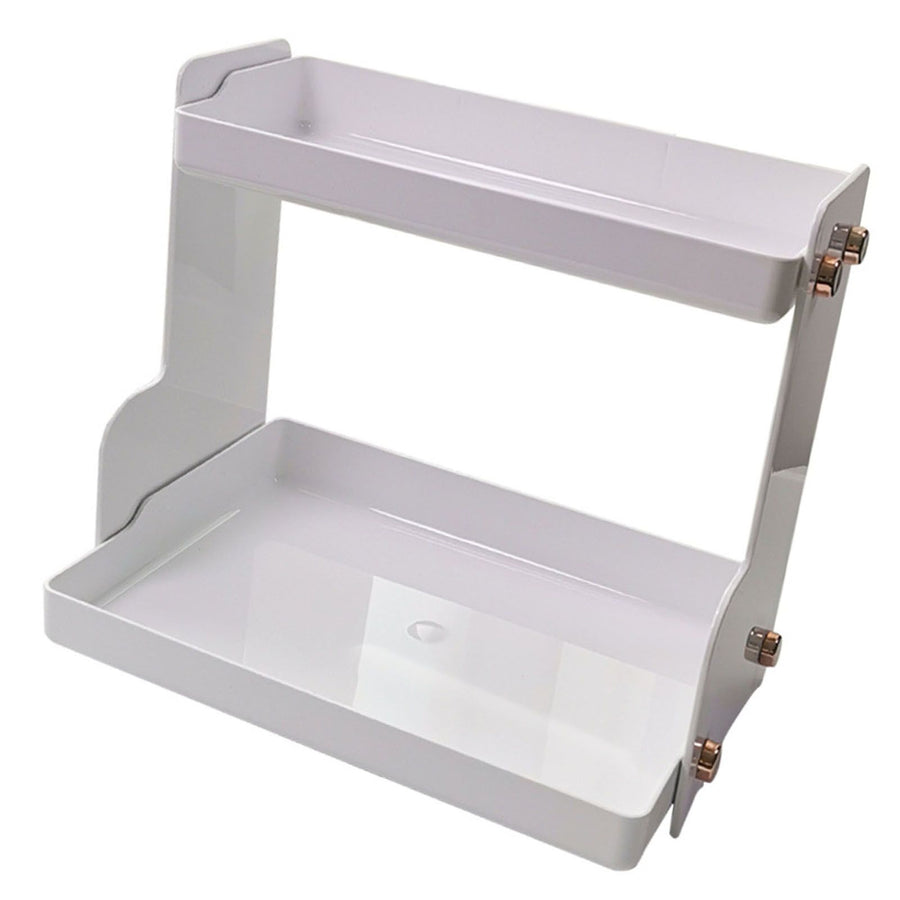 Desktop Storage Rack Double Layer Space Saving Multifunctional Desk Organizer for Dormitory Office White