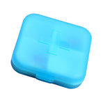 Travel Medicine Organizer Plastic Portable Mini Daily Medicine Case Capsules Container with 4 Compartments for Fish Oil Vitamins Supplements